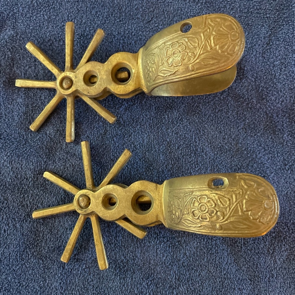 Collectible Pr Vintage Mexican Charro/Cowboy Western Double Mount Spurs